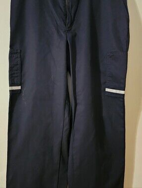 Men's Navy Cargo Pants with Reflective Trim 38X32